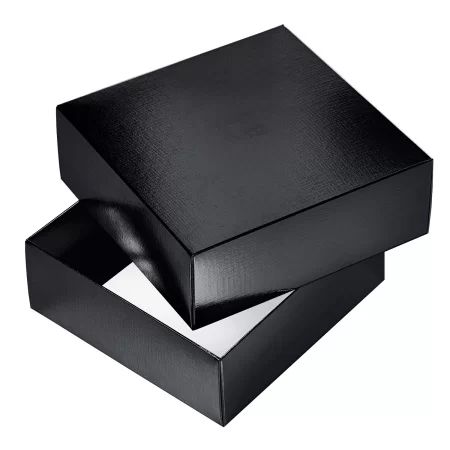 Коробка подарочная самосборная "METALLIC Черная" 18*18*6,5см, европодвес
