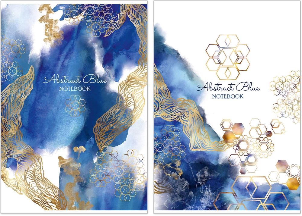 Тетрадь А4  48л кл. скоба Полином "Abstract blue" УФ-лак