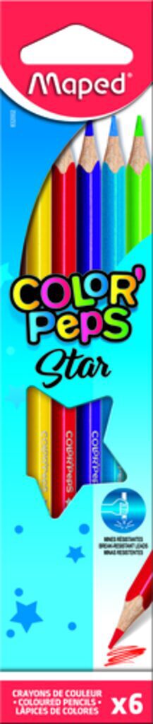 Карандаши цвет.  6цв  Maped Color Peps  трехгранные, ударопрочные, карт.упак.