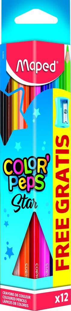 Карандаши цвет. 12цв  Maped Color Peps трехгранные, с точилкой, ударопрочные