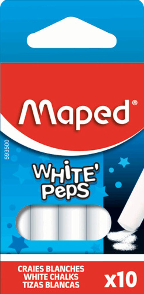 Мел белый (10шт.) КРУГЛЫЙ "без грязи"