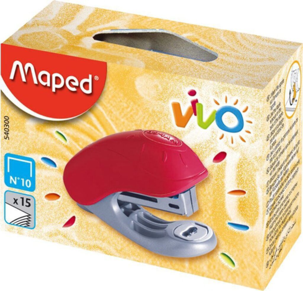 Степлер MAPED №10 на 15 листов, детский, пластик, антистеп.
