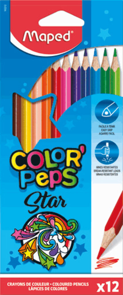 Карандаши цвет. 12цв  Maped Color Peps трехгранные, ударопрочные, карт.упак.