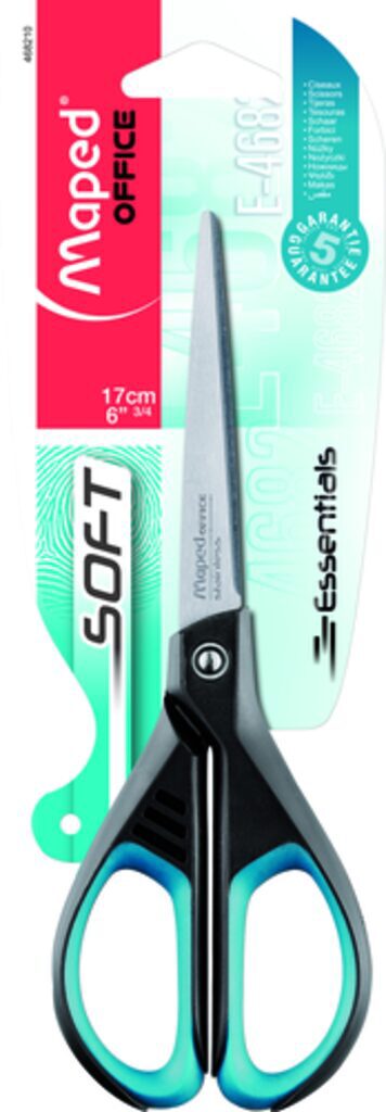 Ножницы MAPED "ESSENTIALS SOFT" 17 cм, симметричные, прорез. ручки