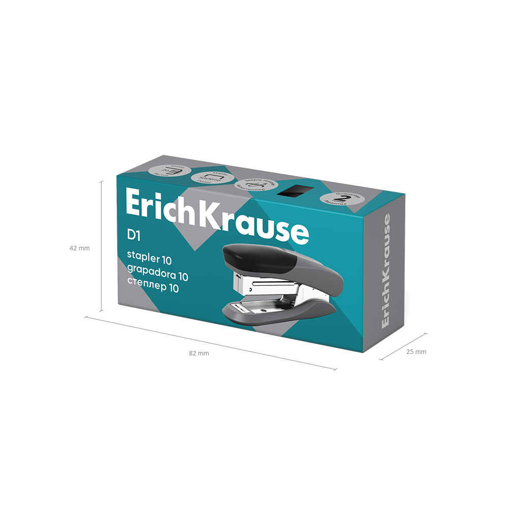 Степлер №10 ErichKrause D1 до 20 листов, ассорти (в коробке по 1 шт.)