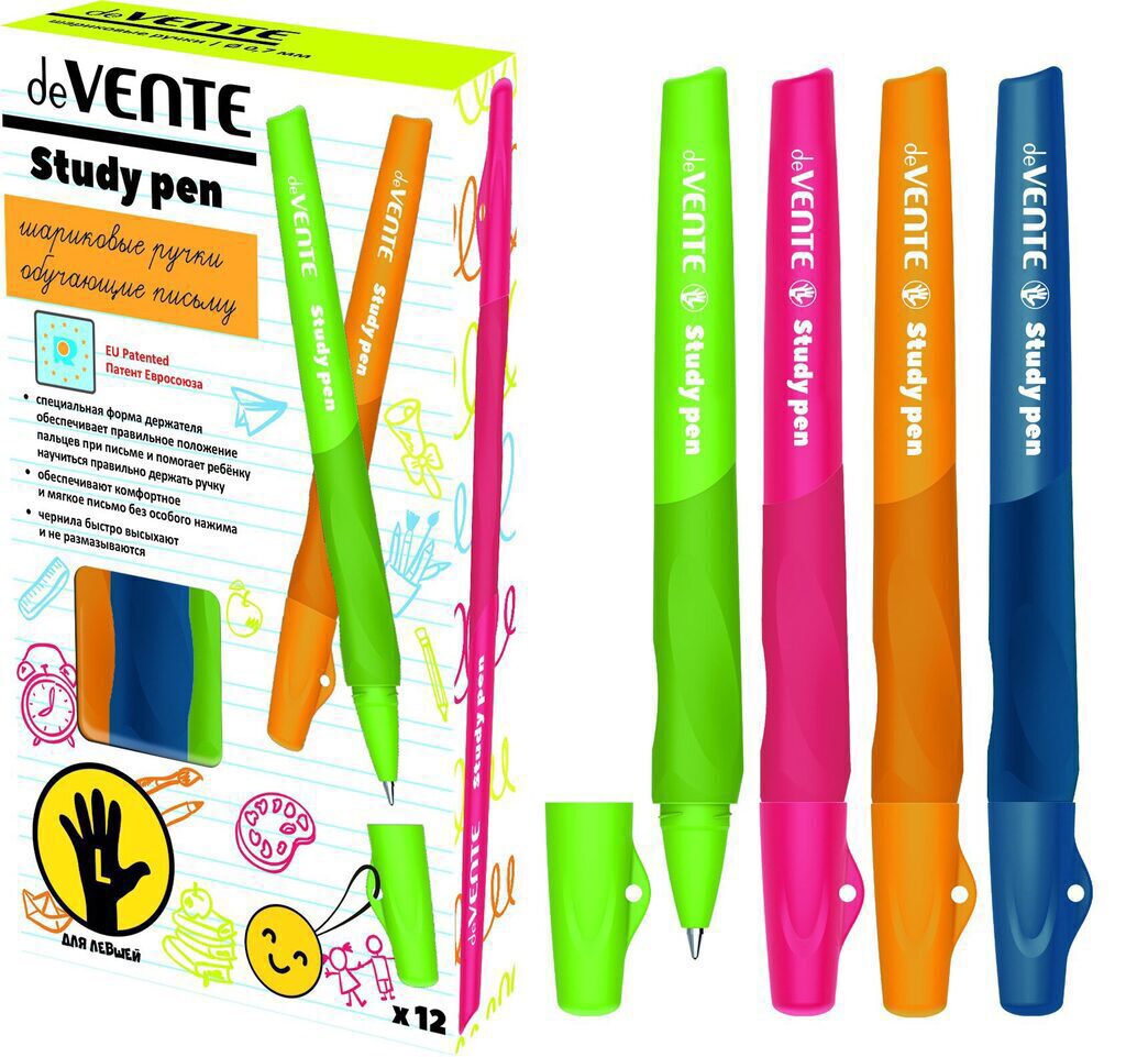 Ручка для левшей Study Pen, 0,7мм, синяя