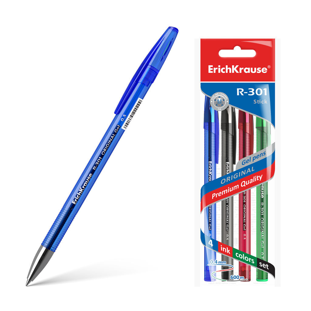 Набор гелевых ручек EK R-301 Original Gel Stick  4цв. 0,5мм